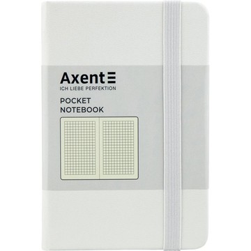 Книга записна А6 Axent Partner 8301, 96 аркушів, клітинка, тверда обкладинка, біла 8301-21-A фото