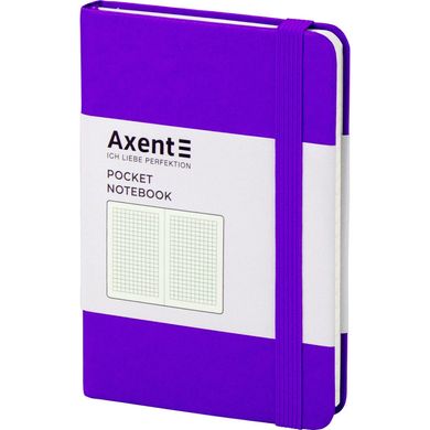 Книга записна А6 Axent Partner 8301, 96 аркушів, клітинка, тверда обкладинка, фіолетова 8301-11-A фото