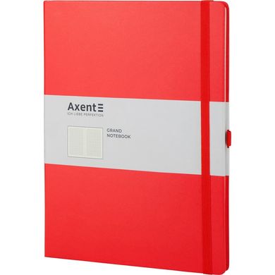 Книга записна Axent Partner Grand A4, 210x295 мм, 100 аркушів, крапка, тверда обкладинка, червона 8303-06-A фото
