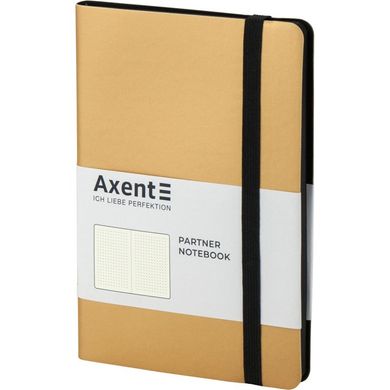 Книга записна Axent Partner Soft В6, 125x195 мм, 96 аркушів, крапка, гнучка обкладинка, золота 8312-35-A фото
