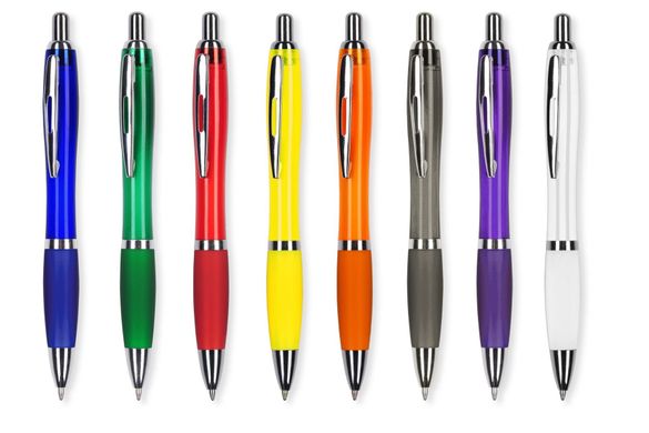 Авторучка пластиковая Viva Pens Slim Color, белая SC7-0104 фото