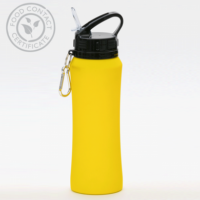Пляшка для води COLORISSIMO 700 мл, з нержавіючої сталі, з карабіном, SOFT TOUCH, помаранчева HB02 фото