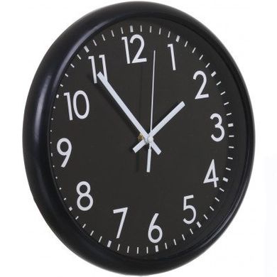 Настенные часы классические Basic 28 см, черные 21449 фото