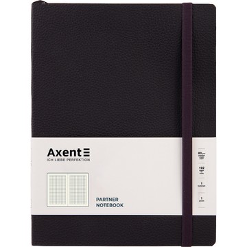 Книга записна Axent Partner Soft L, 190x250 мм, 96 аркушів, клітинка, гнучка обкладинка, чорна 8615-01-A фото