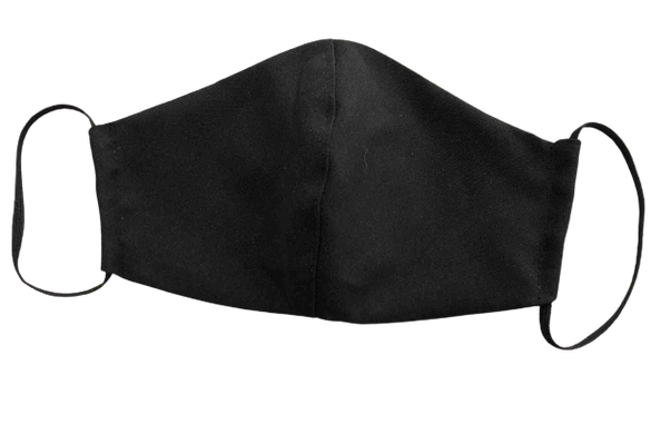 Тканинна багаторазова маска, двошаровий під логотип, Чорний