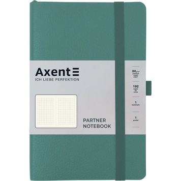 Книга записна Axent Partner Soft Skin В6, 125x195 мм, 96 аркушів, клітинка, гнучка обкладинка, сіро-лазурна 8616-48-A фото