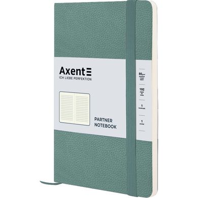 Книга записная Axent Partner Soft Skin В6, 125x195 мм, 96 листов, клетка, гибкая обложка, серо-лазурная 8616-48-A фото