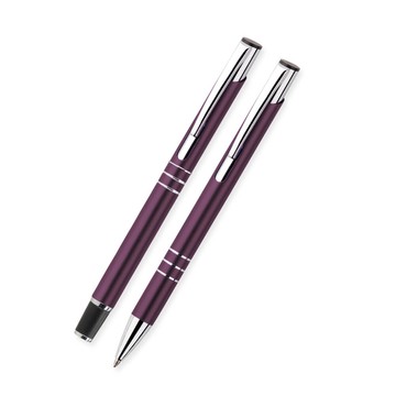 Набор VENO STYLE (авторучка + перьевая ручка) металлические без/футляра, фиолетовый