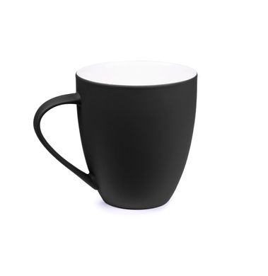 Чашка керамическая с софт тач покрытием 465 мл, черная 5507-08 фото
