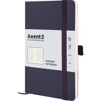 Книга записная Partner Soft Skin В6, 125x195 мм, 96 листов, клетка, гибкая обложка, синяя 8616-02-A фото