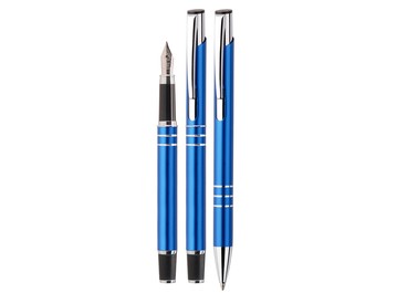 Набор VENO STYLE (авторучка + перьевая ручка) металлические без/футляра, синий