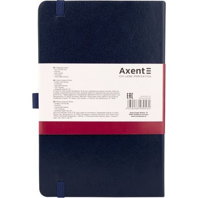 Книга записна Axent Partner В6, 125x195 мм, 96 аркушів, клітинка, тверда обкладинка, синія 8201-02-A фото