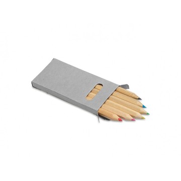 Набор цветных карандашей ЭКО 6 цв в серой картонной коробке под логотип