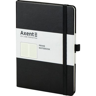 Книга записна Axent Partner Prime 8305, 145х210мм, 96 аркушів, клетка, тверда обкладинка, черная 8305-01-A фото