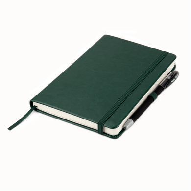 Книга записна Partner Lux, В6, 125*195, 96 аркушів, клітинка, тверда обкладинка, зелена 8202-04-A фото