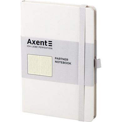 Книга записна Axent Partner В6, 125х195мм, 96 аркушів, крапка, тверда обкладинка, біла 8306-21-A фото