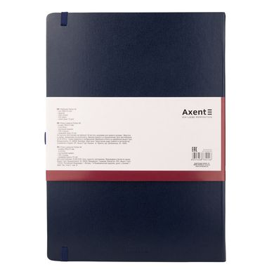 Книга записна Axent Partner A4, 100 аркушів, клітинка, тверда обкладинка, синя 8203-02-A фото