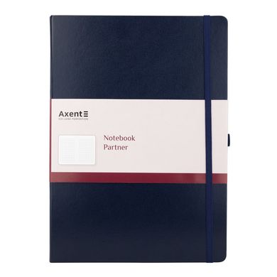 Книга записная Axent Partner A4, 100 листов, клетка, твердая обложка, синяя 8203-02-A фото