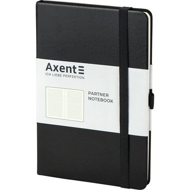 Книга записная Axent Partner В6, 125х195мм, 96 листов, линия, твердая обложка, черная 8308-01-A фото