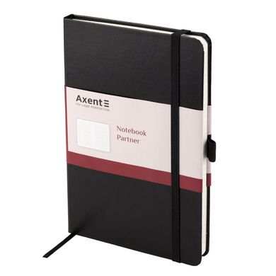 Книга записная Axent Partner A4, 100 листов, клетка, твердая обложка, черная 8203-01-A фото