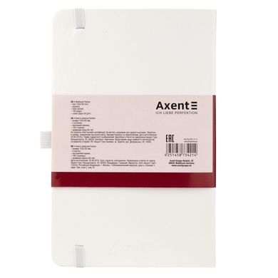 Книга записна Axent Partner В6, 125x195 мм, 96 аркушів, клітинка, тверда обкладинка, біла 8201-21-A фото