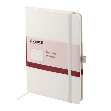 Книга записна Axent Partner В6, 125x195 мм, 96 аркушів, клітинка, тверда обкладинка, біла 8201-21-A фото